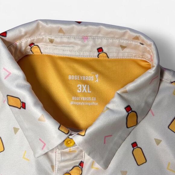 BogeyBros Beer Bottle novelty Print Golf Polo Shirt Size 3XL | Novelty Golfcore - Picture 5 of 6